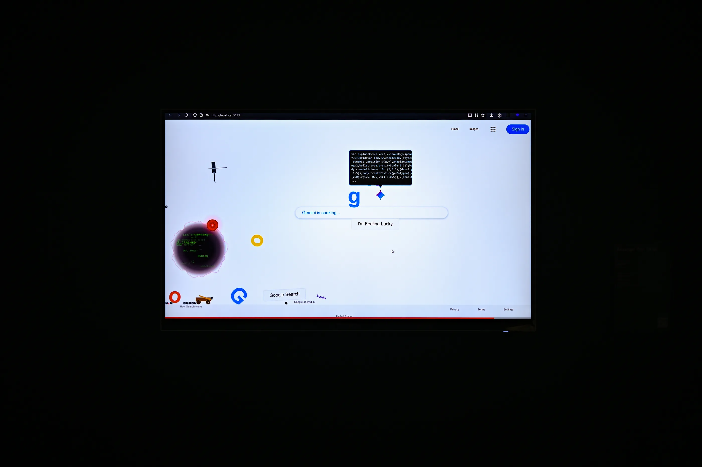 Revenge for Dino on screen in the darkened gallery
